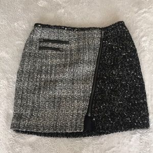 Black, knitted, zipper miniskirt